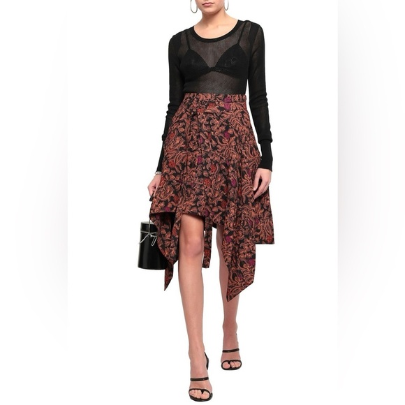 PROENZA SCHOULER Asymmetric printed crepe skirt BLACK LABEL NWT - Picture 2 of 7